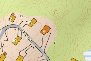 Kartbilde fra WMS-tjeneste av avviket