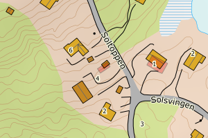 Kartbilde fra WMS-tjeneste av avviket