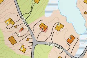 Kartbilde fra WMS-tjeneste av avviket