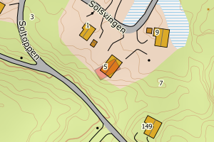 Kartbilde fra WMS-tjeneste av avviket