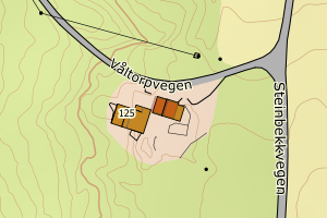 Kartbilde fra WMS-tjeneste av avviket