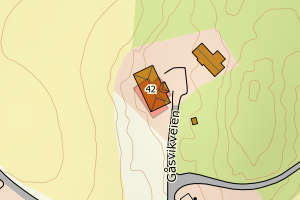 Kartbilde fra WMS-tjeneste av avviket