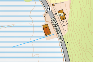 Kartbilde fra WMS-tjeneste av avviket