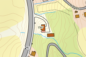 Kartbilde fra WMS-tjeneste av avviket