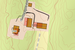 Kartbilde fra WMS-tjeneste av avviket