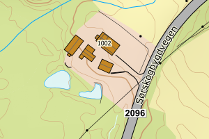 Kartbilde fra WMS-tjeneste av avviket