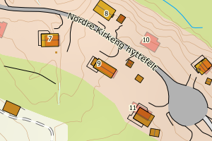 Kartbilde fra WMS-tjeneste av avviket