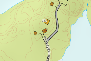 Kartbilde fra WMS-tjeneste av avviket