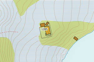 Kartbilde fra WMS-tjeneste av avviket
