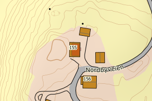 Kartbilde fra WMS-tjeneste av avviket