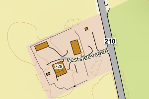 Kartbilde fra WMS-tjeneste av avviket