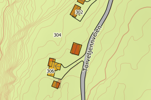 Kartbilde fra WMS-tjeneste av avviket