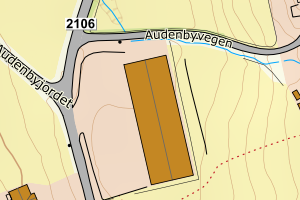 Kartbilde fra WMS-tjeneste av avviket
