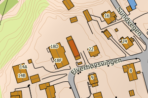 Kartbilde fra WMS-tjeneste av avviket