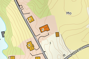 Kartbilde fra WMS-tjeneste av avviket