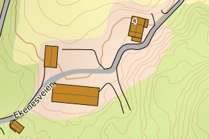 Kartbilde fra WMS-tjeneste av avviket