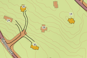 Kartbilde fra WMS-tjeneste av avviket
