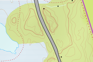 Kartbilde fra WMS-tjeneste av avviket