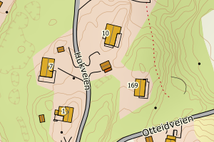 Kartbilde fra WMS-tjeneste av avviket