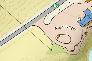 Kartbilde fra WMS-tjeneste av avviket