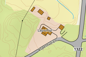 Kartbilde fra WMS-tjeneste av avviket