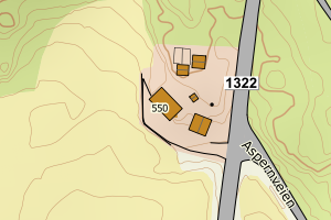 Kartbilde fra WMS-tjeneste av avviket