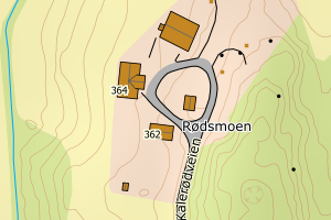 Kartbilde fra WMS-tjeneste av avviket