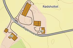 Kartbilde fra WMS-tjeneste av avviket