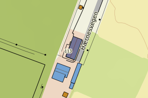 Kartbilde fra WMS-tjeneste av avviket