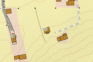 Kartbilde fra WMS-tjeneste av avviket