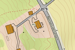 Kartbilde fra WMS-tjeneste av avviket