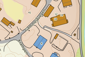 Kartbilde fra WMS-tjeneste av avviket