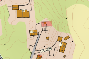 Kartbilde fra WMS-tjeneste av avviket