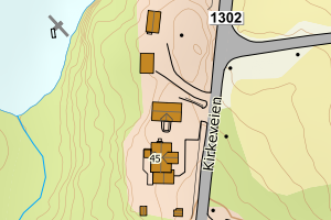 Kartbilde fra WMS-tjeneste av avviket