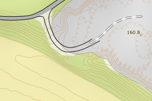 Kartbilde fra WMS-tjeneste av avviket