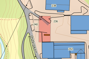 Kartbilde fra WMS-tjeneste av avviket
