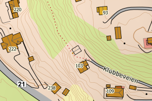 Kartbilde fra WMS-tjeneste av avviket