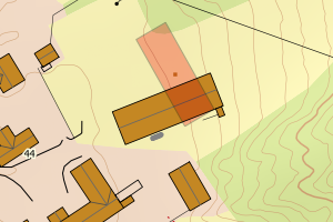 Kartbilde fra WMS-tjeneste av avviket