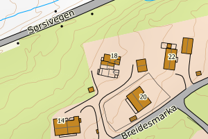 Kartbilde fra WMS-tjeneste av avviket