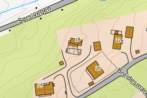 Kartbilde fra WMS-tjeneste av avviket