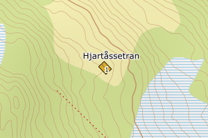 Kartbilde fra WMS-tjeneste av avviket