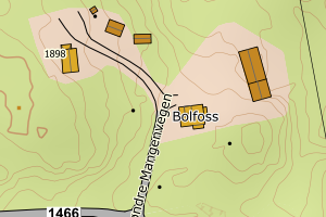 Kartbilde fra WMS-tjeneste av avviket