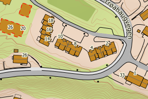 Kartbilde fra WMS-tjeneste av avviket
