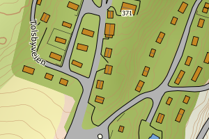 Kartbilde fra WMS-tjeneste av avviket