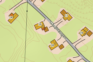 Kartbilde fra WMS-tjeneste av avviket