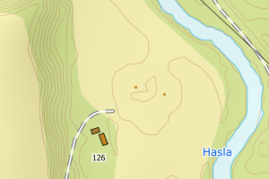 Kartbilde fra WMS-tjeneste av avviket