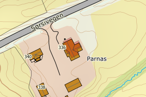 Kartbilde fra WMS-tjeneste av avviket