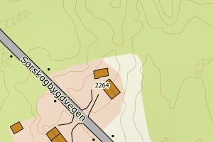 Kartbilde fra WMS-tjeneste av avviket