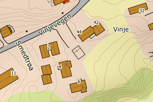 Kartbilde fra WMS-tjeneste av avviket