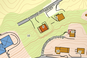 Kartbilde fra WMS-tjeneste av avviket